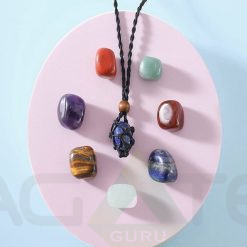 Chakra Stone Macrame Necklace Adjustable Cord