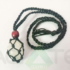 Crystal Pendant Handmade Weave Rope Wrapped Holder with Adjustable Cord