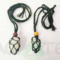 Crystal Macrame Stone Holder Necklace