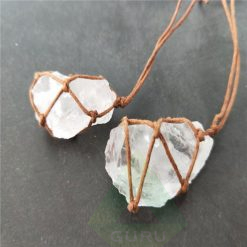 Crystal Rough Macrame Crystal Necklace Adjustable Cord