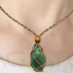 Gemstone Macrame Pendent Adjustable Changeble Cord