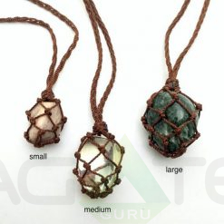 Gemstone Tumble Macrame Pendent Adjustable Changeble Cord