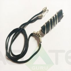 Black Turmuline Wire Wrape Pendent WIth Fency Black Thread