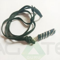 Black Turmuline Pendent WIth Fency Black Thread